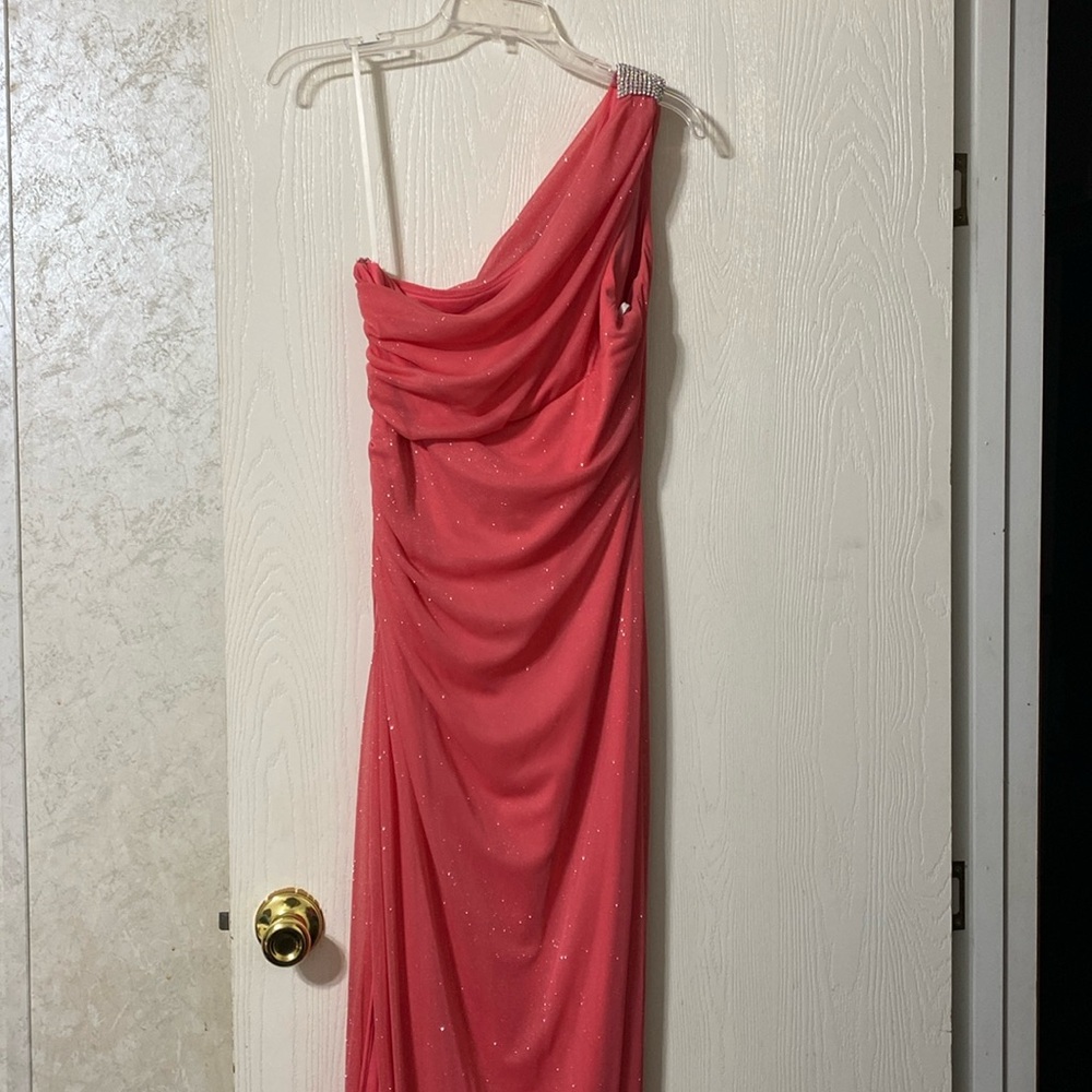 Pink one shoulder dress